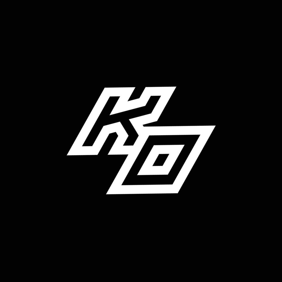 ko logo monogramme avec en haut à vers le bas style négatif espace conception modèle vecteur