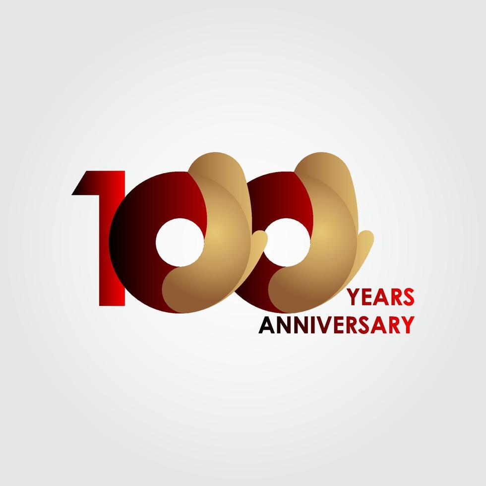 100 ans anniversaire célébration or rouge vector illustration de conception de modèle
