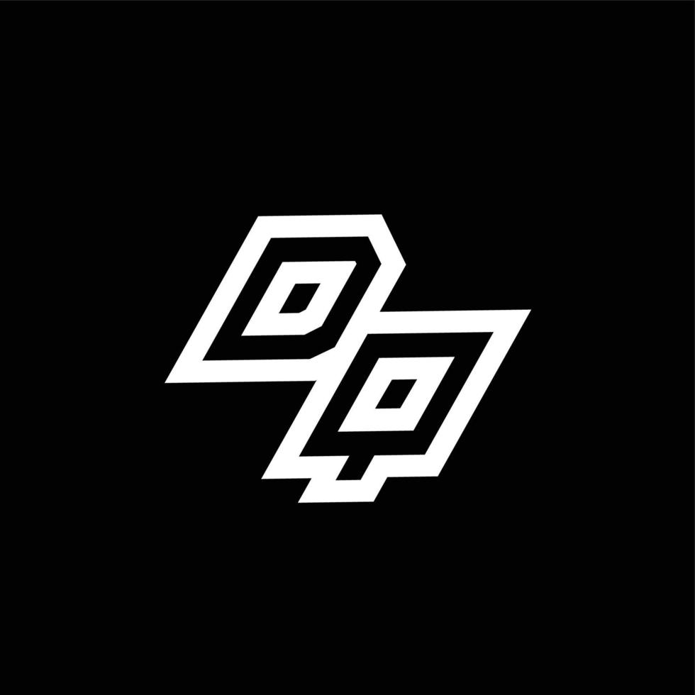 dq logo monogramme avec en haut à vers le bas style négatif espace conception modèle vecteur