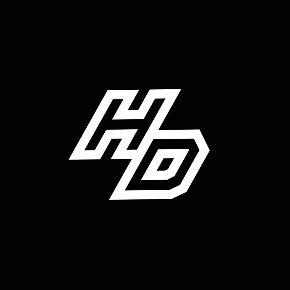 HD logo monogramme avec en haut à vers le bas style négatif espace conception modèle vecteur