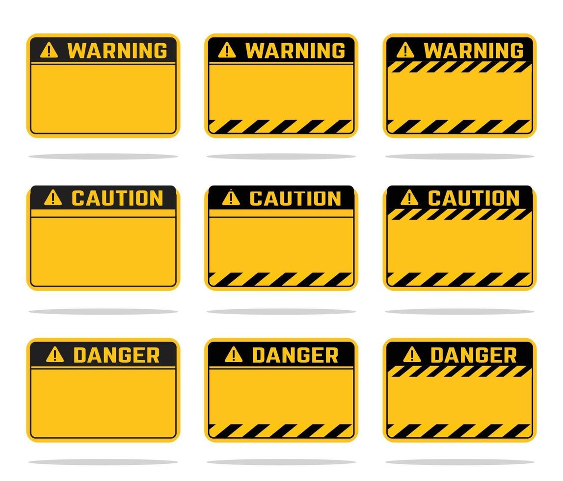 modèle d'avertissement jaune d'avertissement de danger vecteur