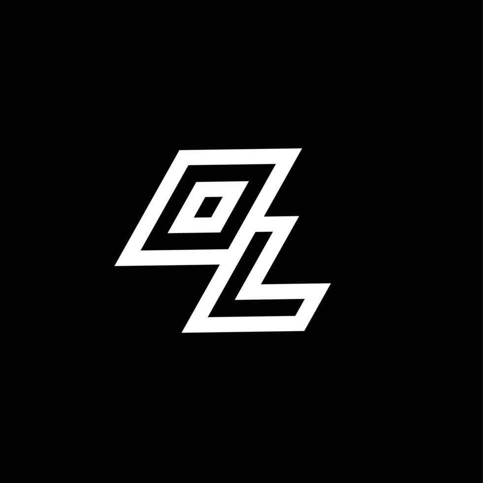 ol logo monogramme avec en haut à vers le bas style négatif espace conception modèle vecteur