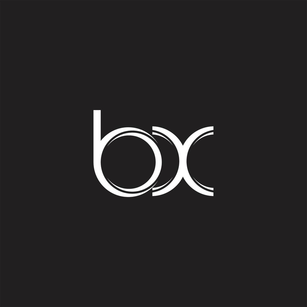 bx initiale lettre Divisé minuscule logo moderne monogramme modèle isolé sur noir blanc vecteur