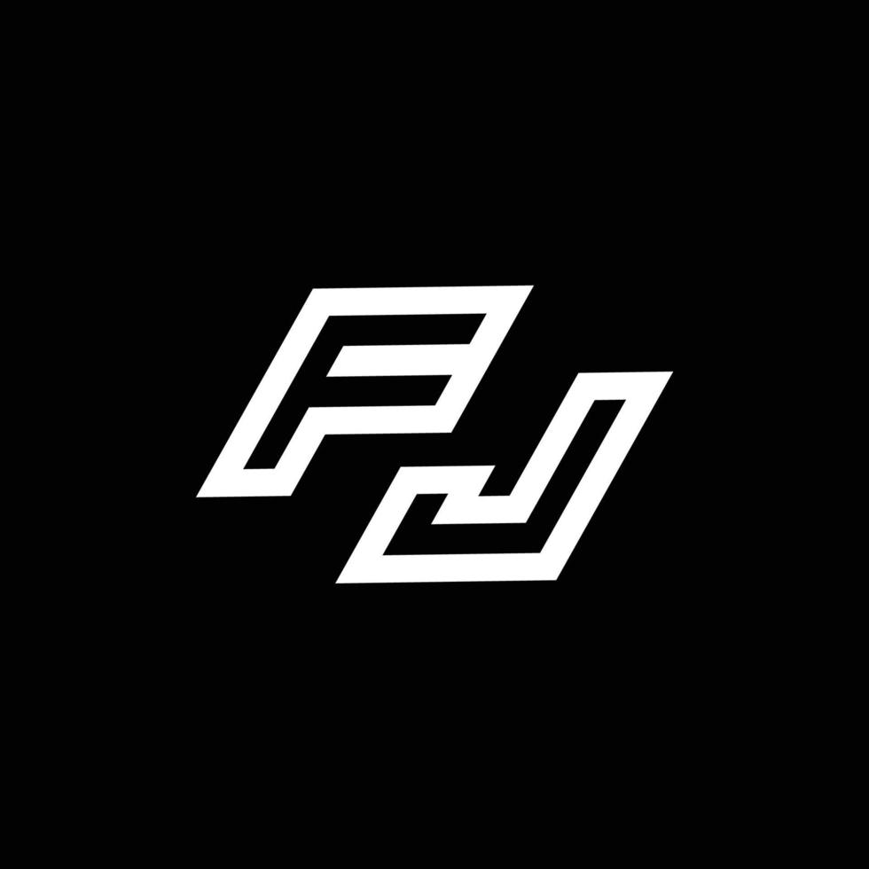 fj logo monogramme avec en haut à vers le bas style négatif espace conception modèle vecteur