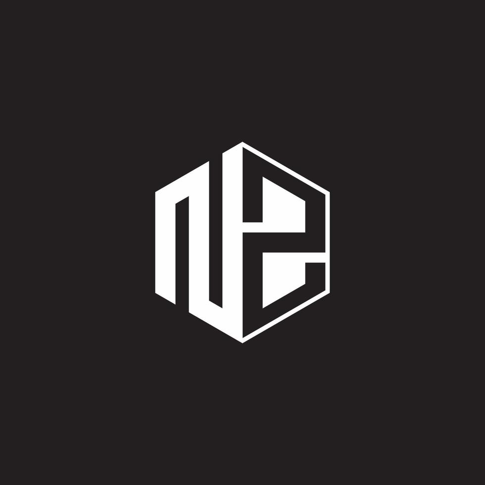 nz logo monogramme hexagone avec noir Contexte négatif espace style vecteur