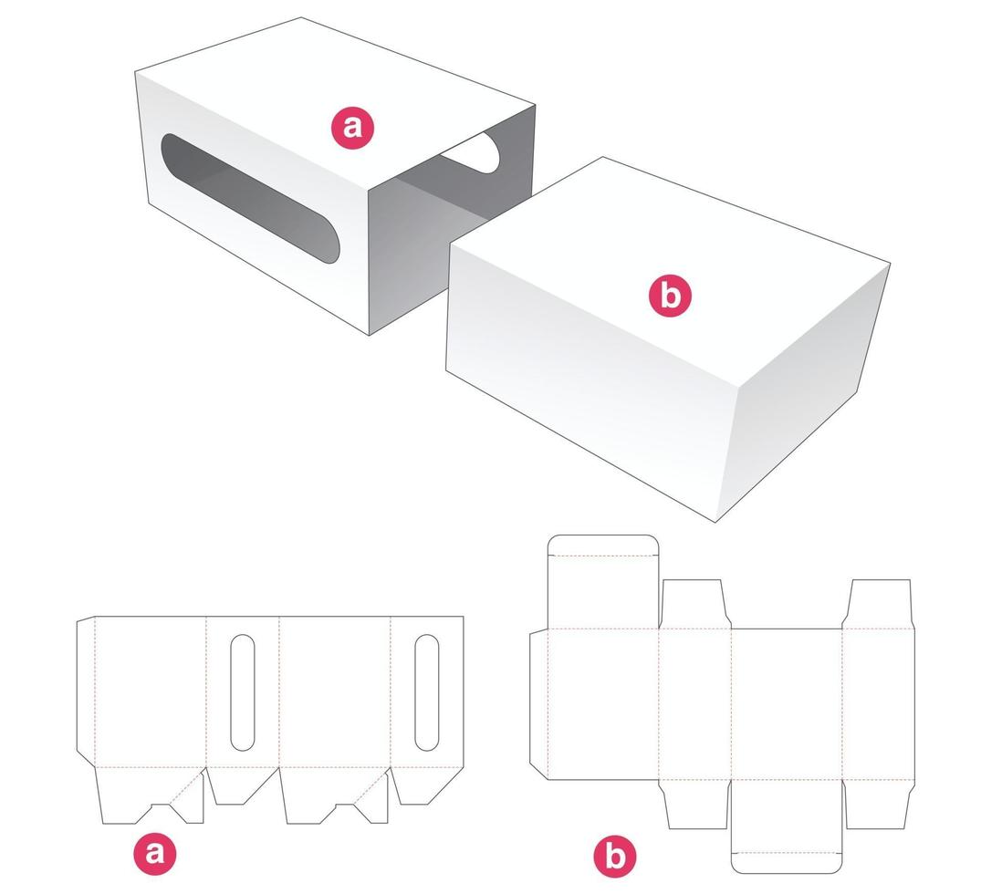 modèle de découpe simple boîte et couvercle vecteur