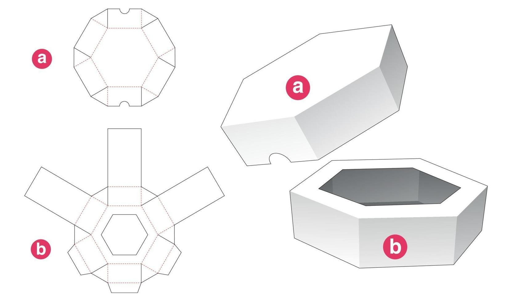 gabarit hexagonal pour plateau et couvercle vecteur