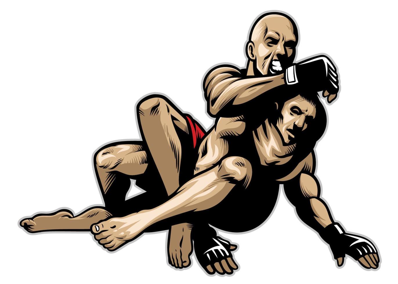 mma combat grappiller vecteur