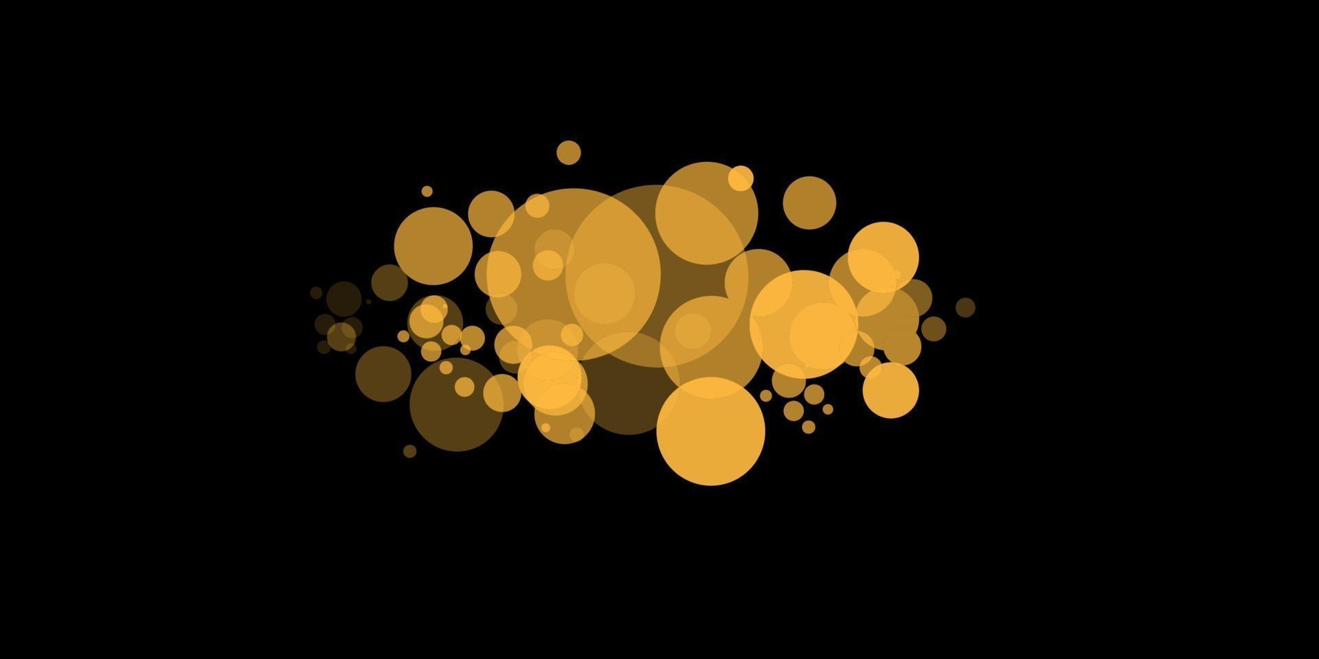 bokeh jaune. le résumé du fond de bokeh léger cercle. fond de lumières dorées. concept de lumières de Noël. illustration vectorielle vecteur