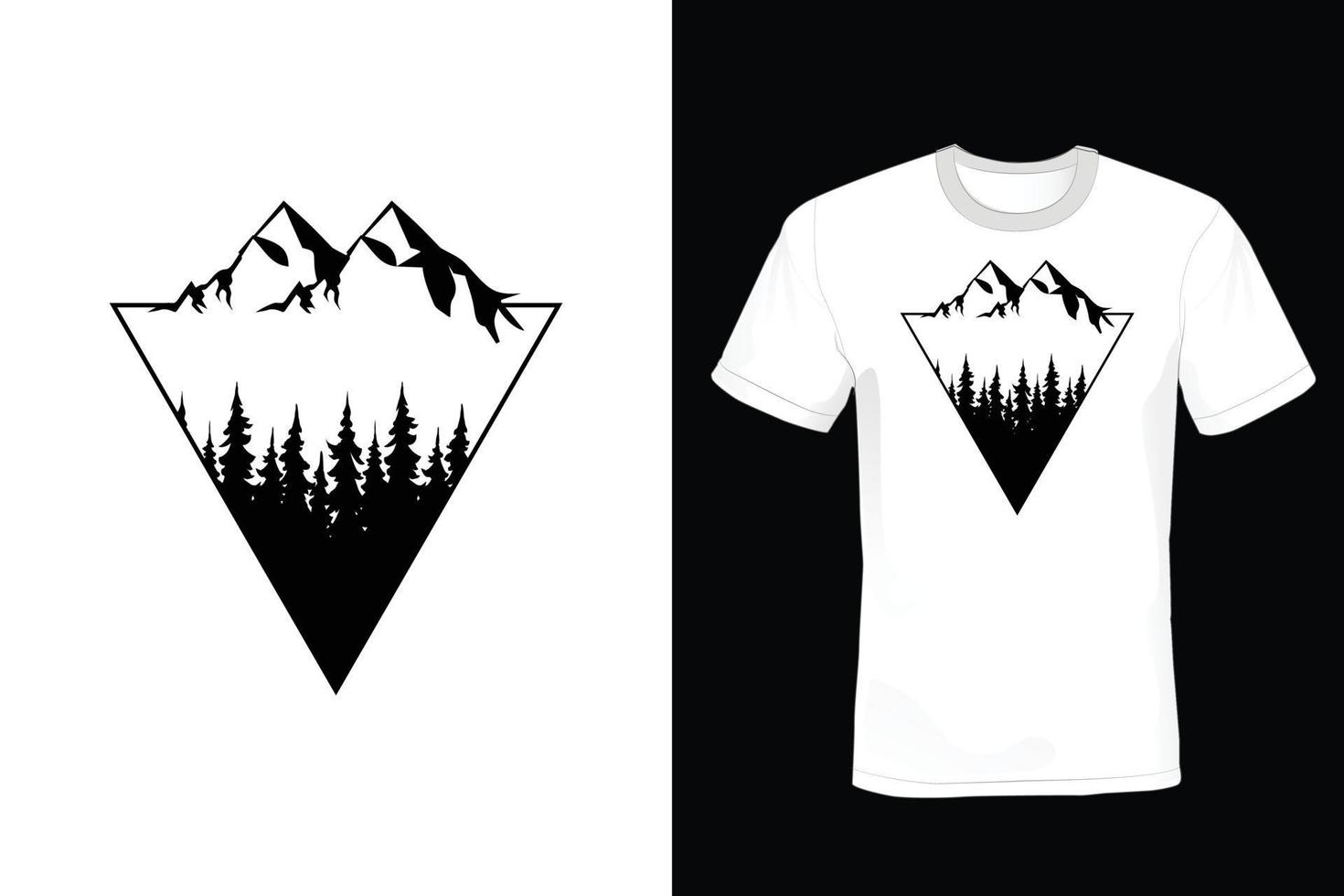 conception de t-shirt de montagne, vintage, typographie vecteur