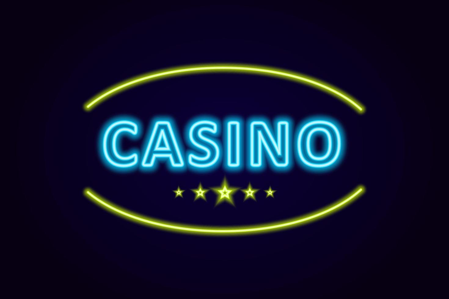 casino logo dans néon style. néon signe, lumière bannière, panneau d'affichage, brillant lumière La publicité jeu, casino, poker. vecteur illustration