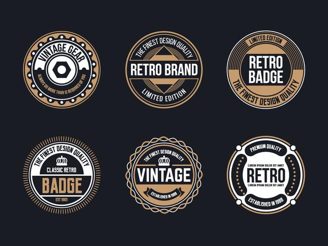 Collection de designs Circle Vintage et Retro Badge vecteur