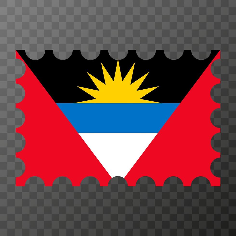 affranchissement timbre avec antigua et Barbuda drapeau. vecteur illustration.