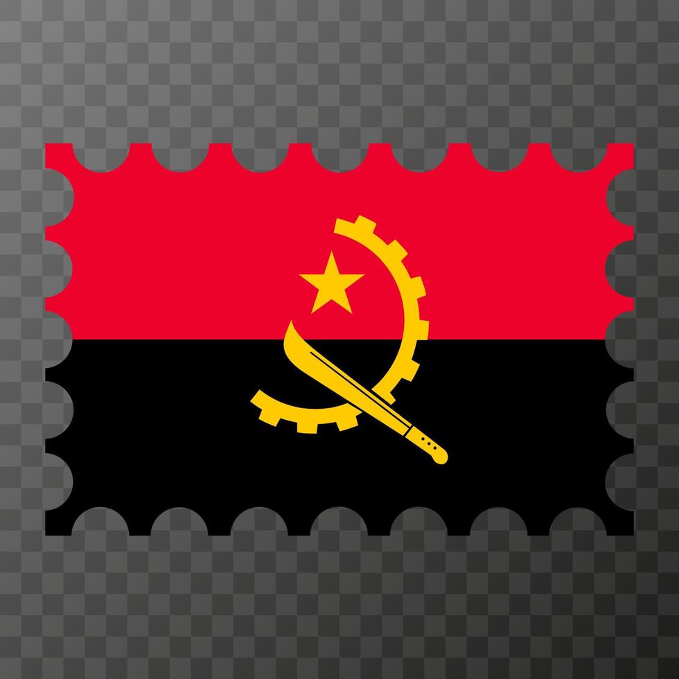 affranchissement timbre avec angola drapeau. vecteur illustration.