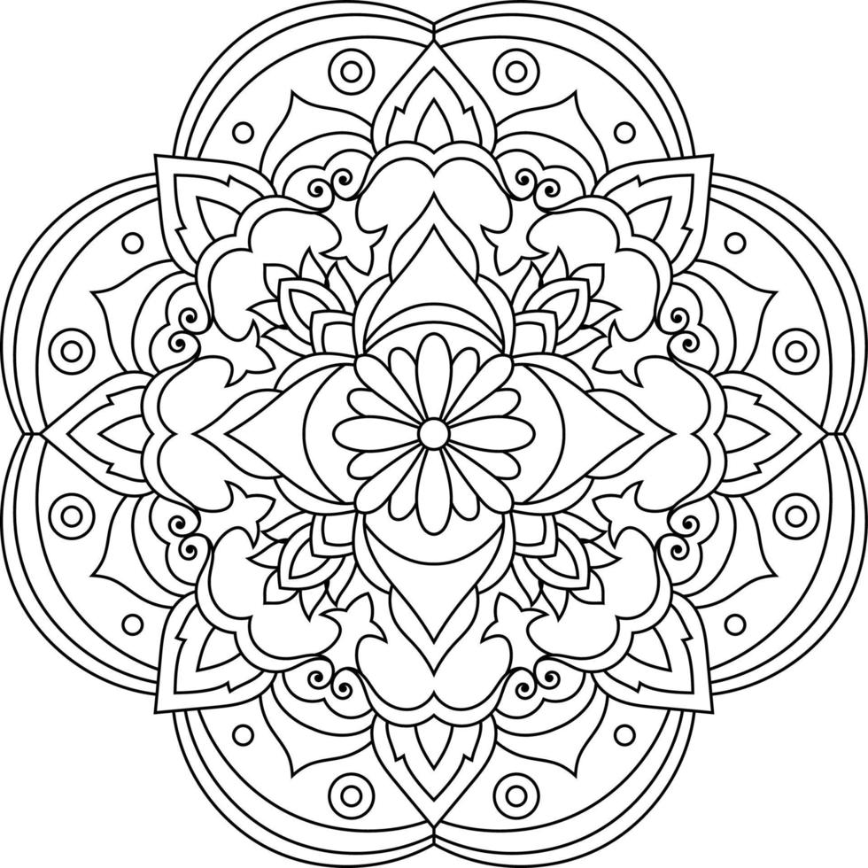 floral mandala coloration page pour adultes vecteur