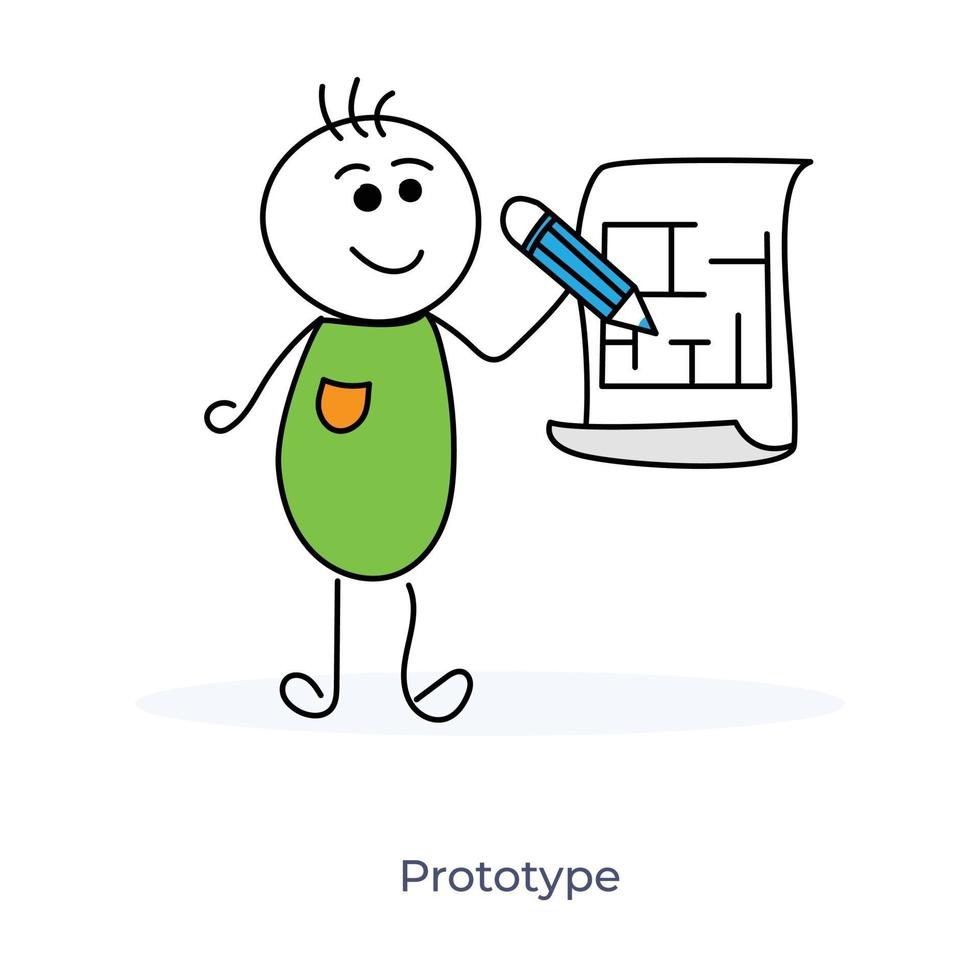 prototypage par un dessin animé vecteur