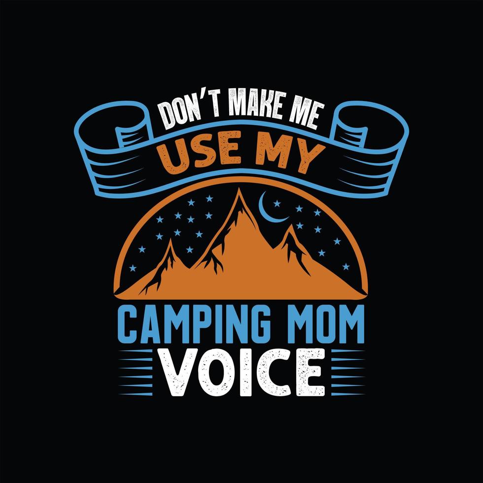 conception de t-shirt de camping vecteur