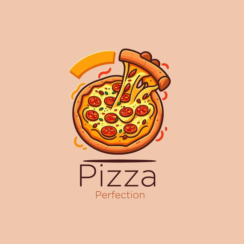 Pizza logo, pizzeria logotype, vite nourriture logo, vecteur illustration