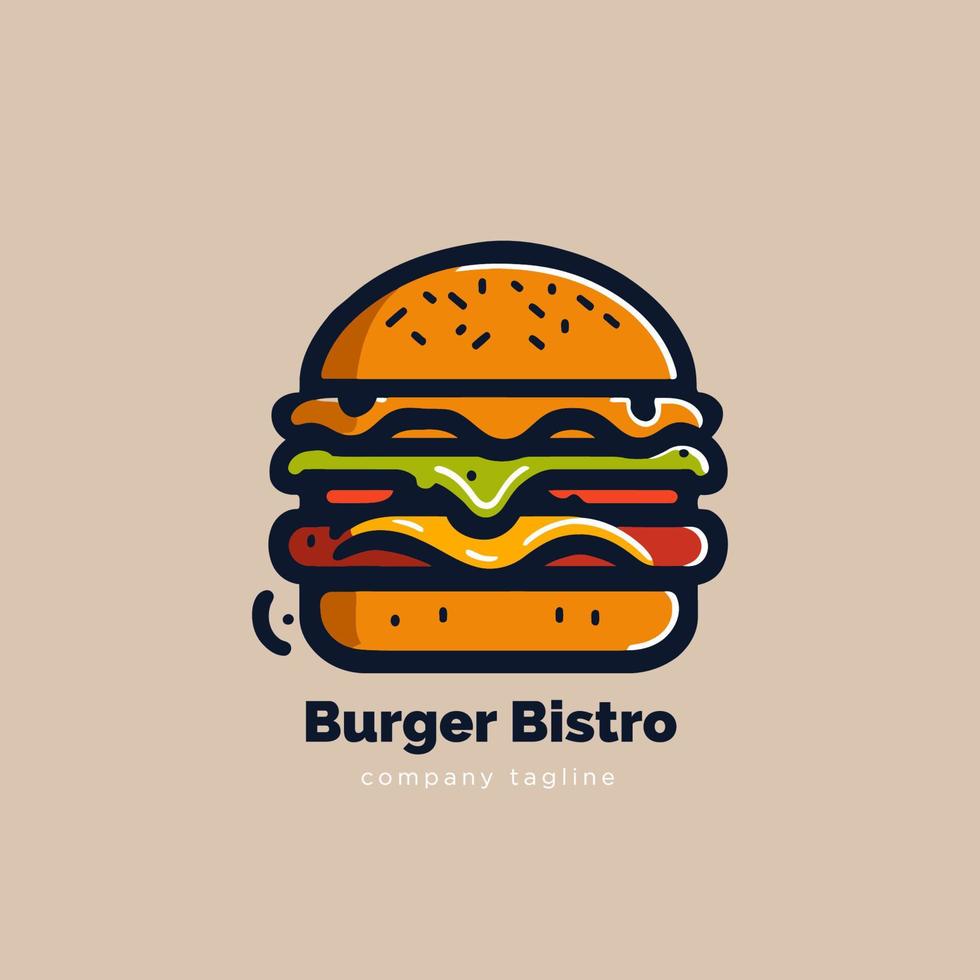 Burger logo modèle. vecteur illustration de vite nourriture logotype.