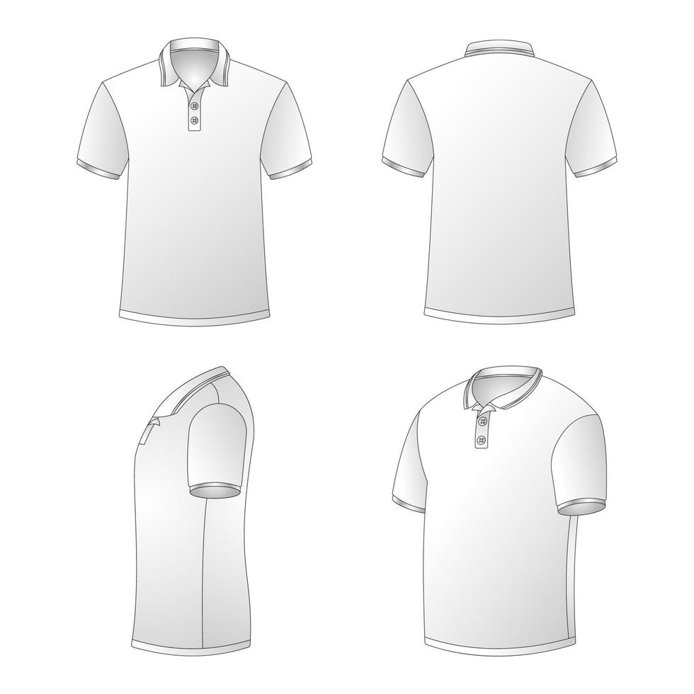 blanc polo chemise contour modèle vecteur