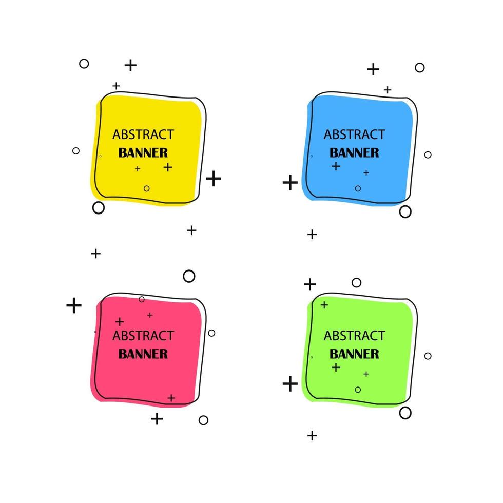 bannières géométriques. étiquettes promotionnelles. formes géométriques vectorielles pour la publicité vecteur