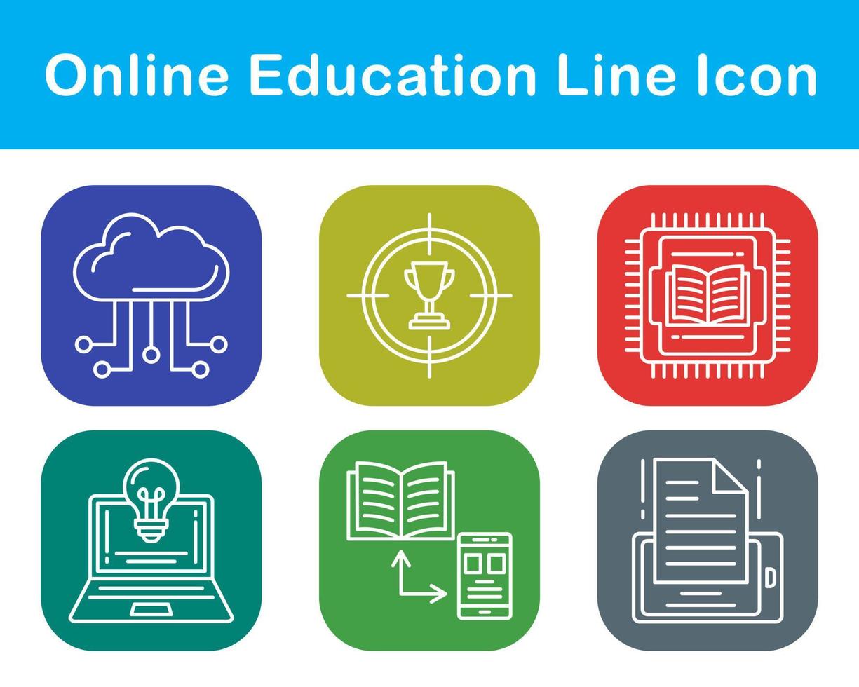 jeu d'icônes vectorielles de l'éducation en ligne vecteur