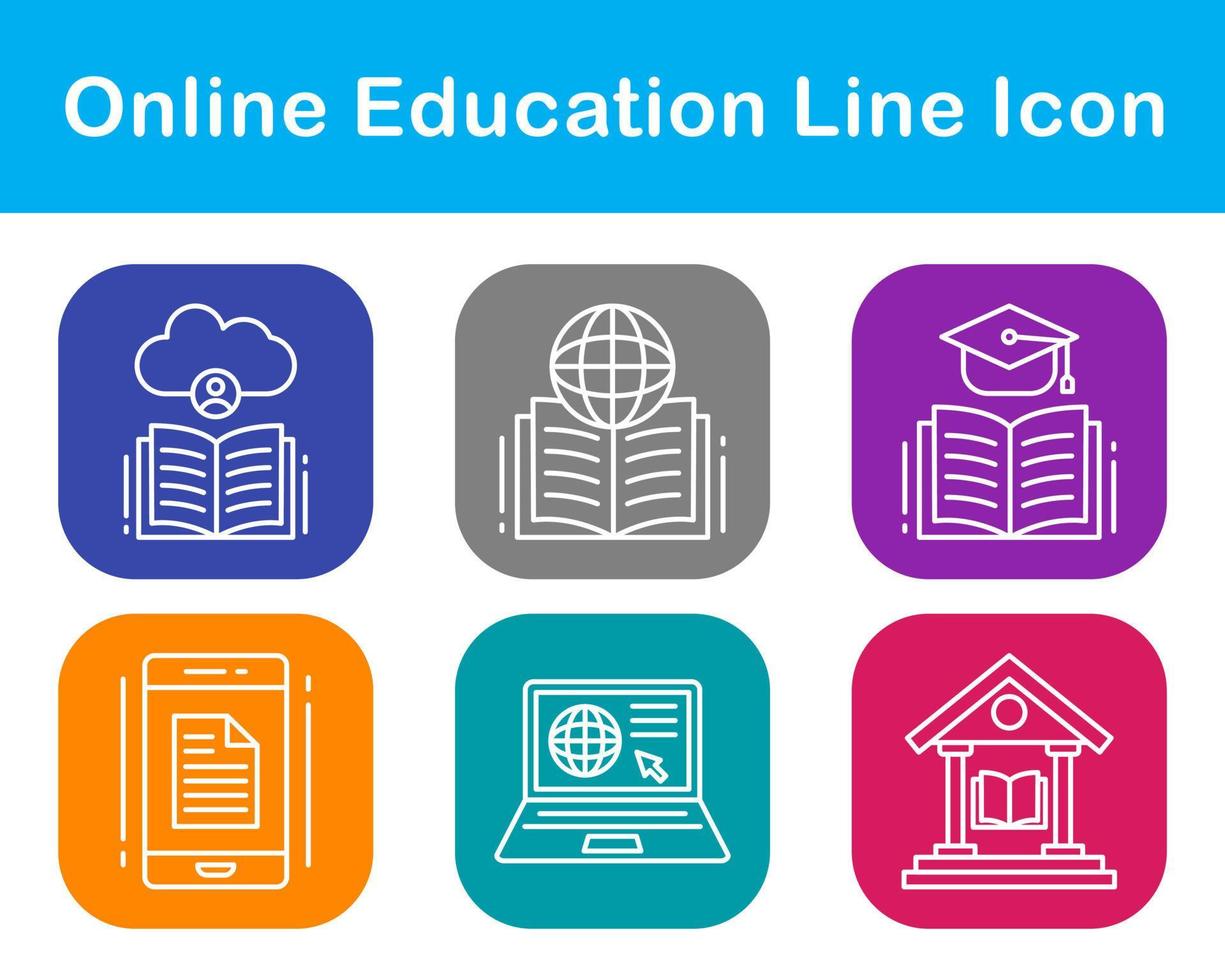 jeu d'icônes vectorielles de l'éducation en ligne vecteur