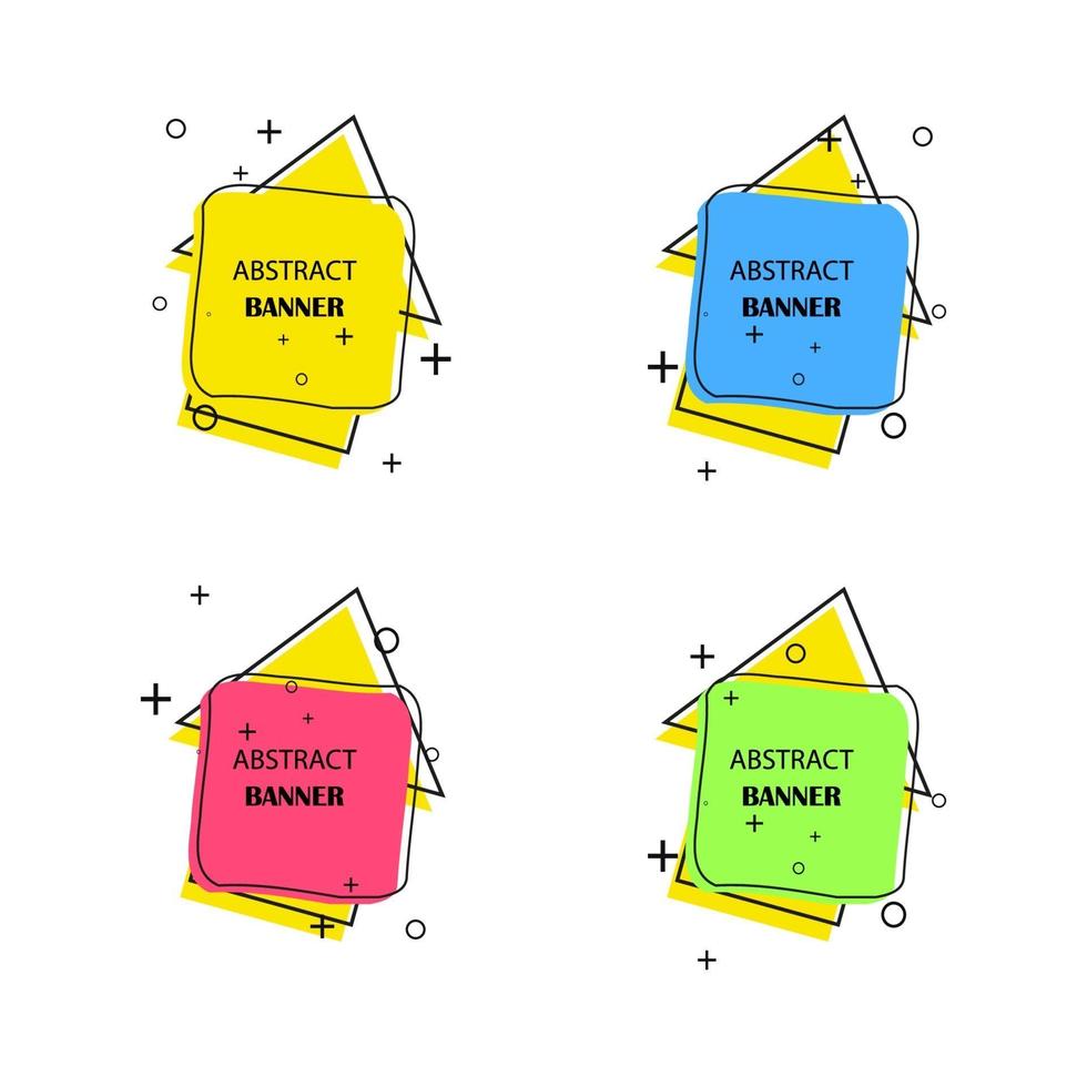 bannières géométriques. étiquettes promotionnelles. formes géométriques vectorielles pour la publicité vecteur