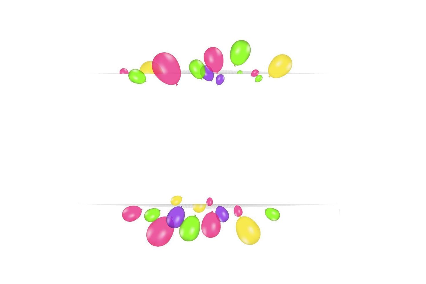 composition de couleurs de ballons réalistes de vecteur isolé sur fond transparent. ballons isolés. pour les cartes de vœux d'anniversaire ou d'autres modèles