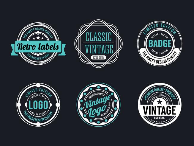 Collection de designs Circle Vintage et Retro Badge vecteur