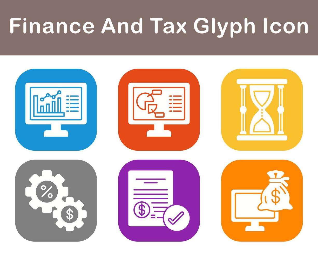 la finance et impôt vecteur icône ensemble