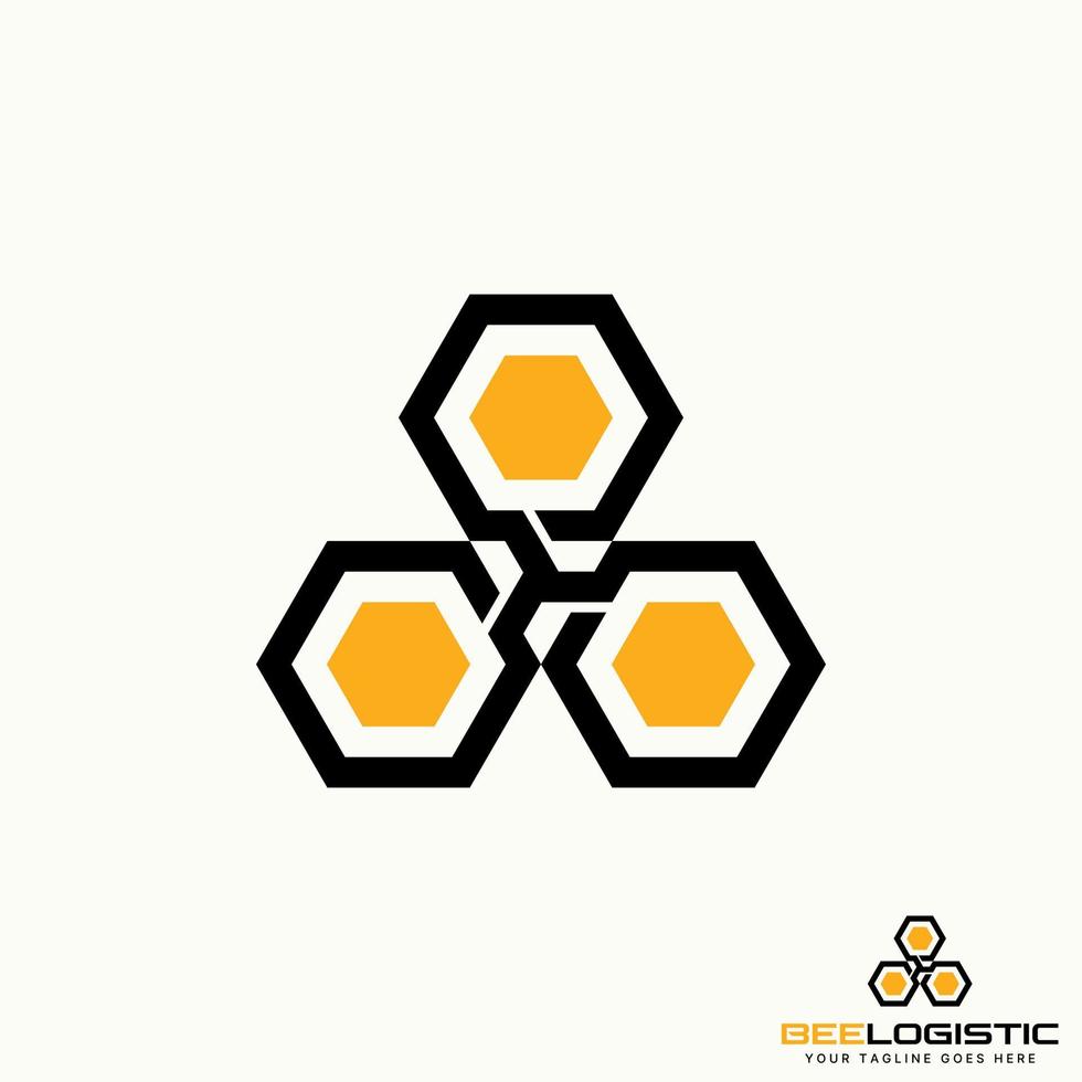 logo conception graphique concept Créatif abstrait prime gratuit vecteur Stock unique alignement lié 3 hexagones comme abeille maison. en relation à animal ou précision