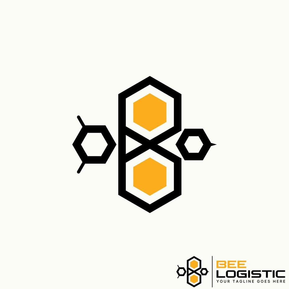 logo conception graphique concept Créatif abstrait prime gratuit vecteur Stock Facile unique alignement hexagones comme abeille voler. en relation à animal ou précision
