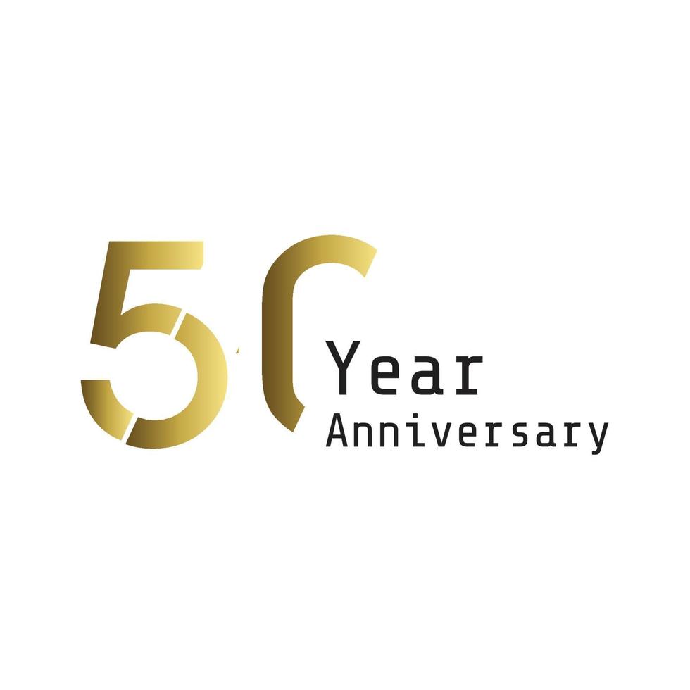 50 ans anniversaire célébration couleur or vector illustration de conception de modèle