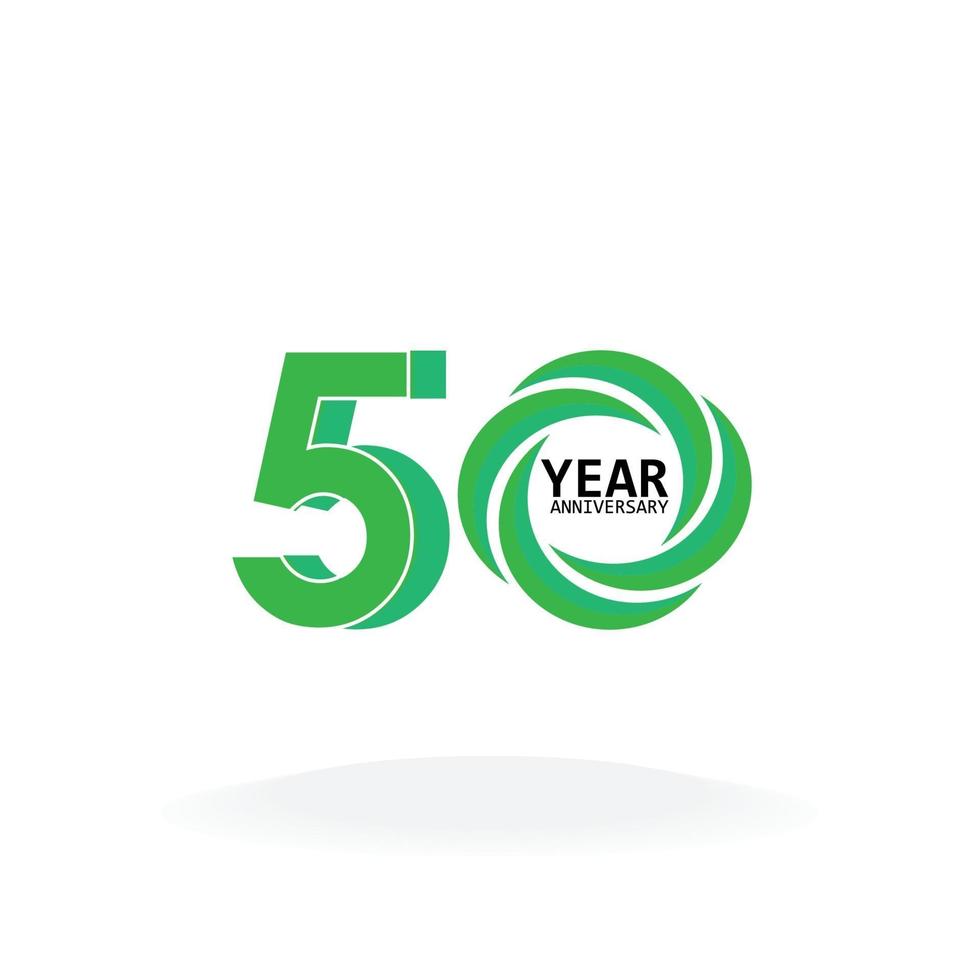50 ans anniversaire célébration couleur verte vector illustration de conception de modèle