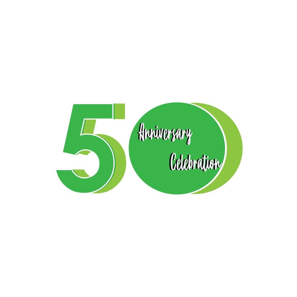 50 ans anniversaire célébration couleur verte vector illustration de conception de modèle