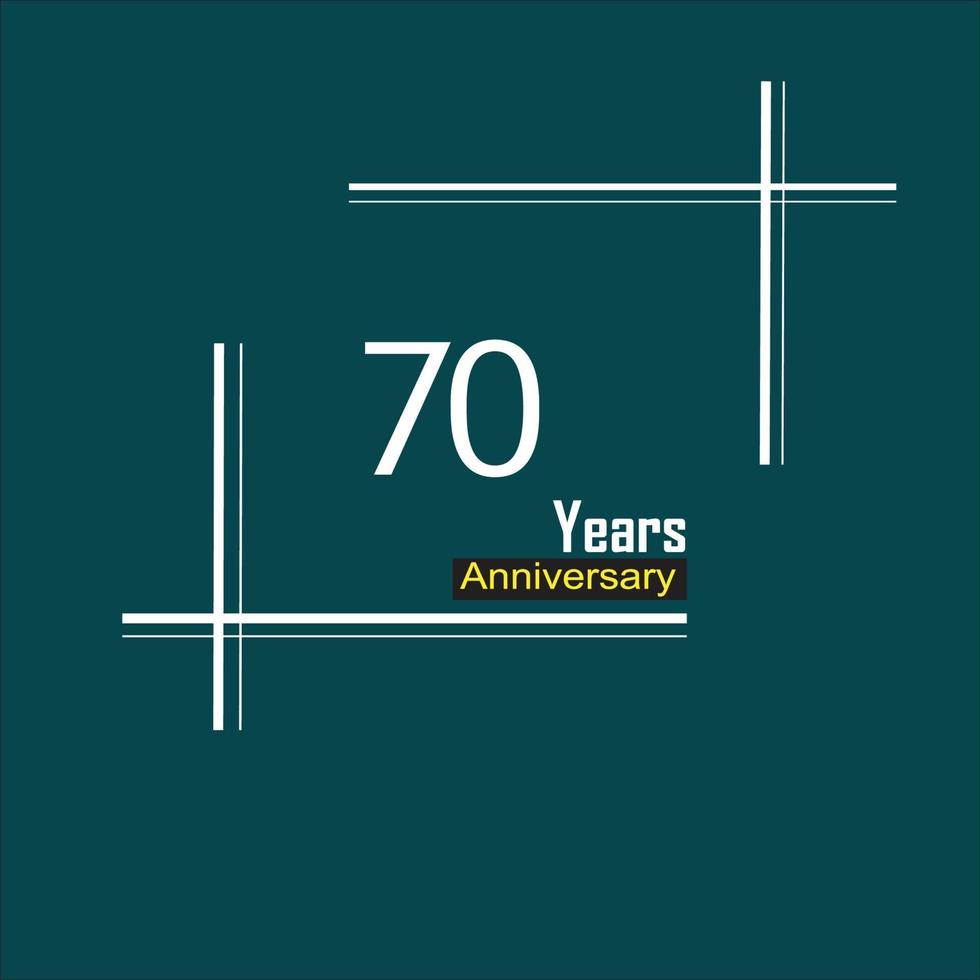 70 ans anniversaire célébration couleur bleue vector illustration de conception de modèle