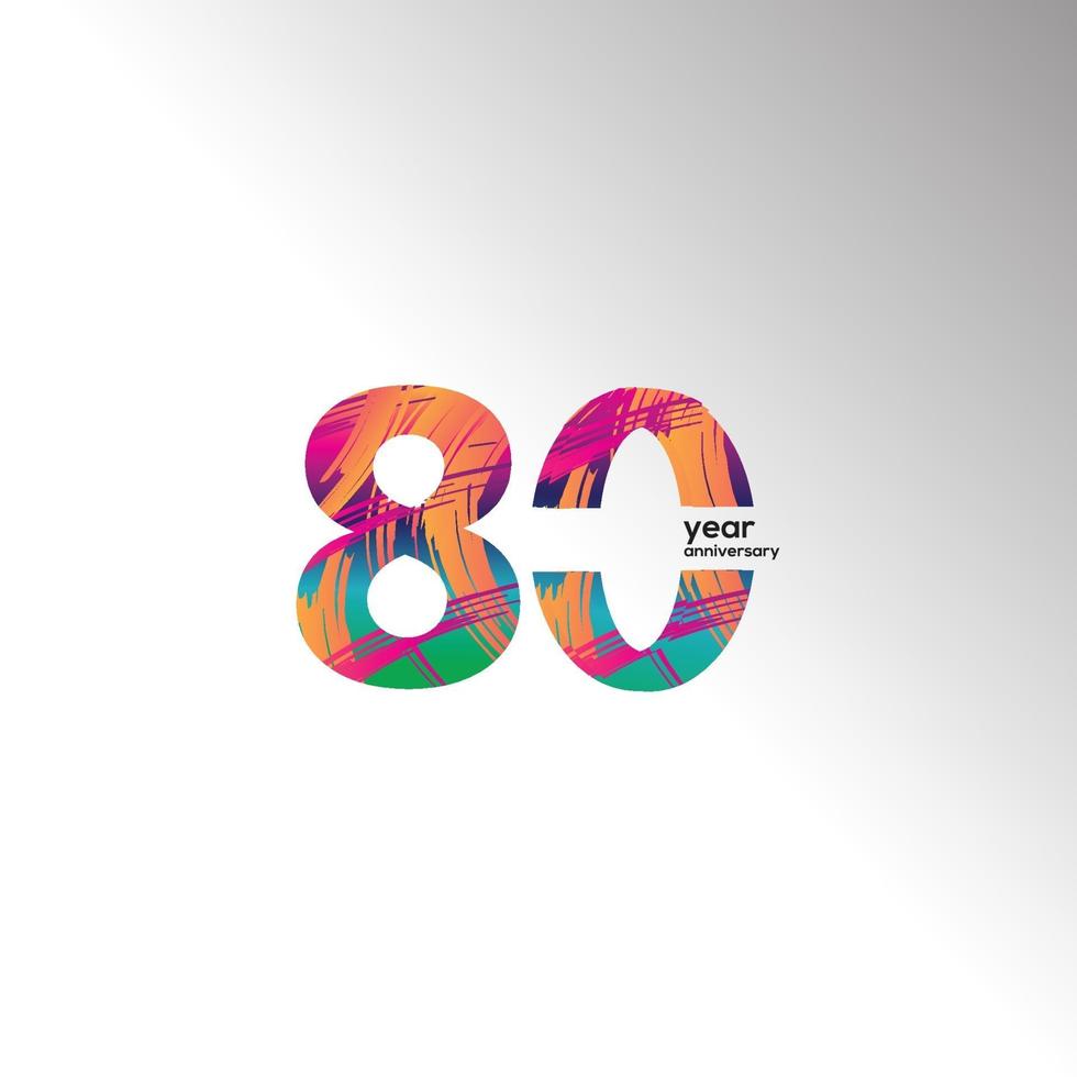 80 ans anniversaire célébration couleur vecteur modèle illustration de conception