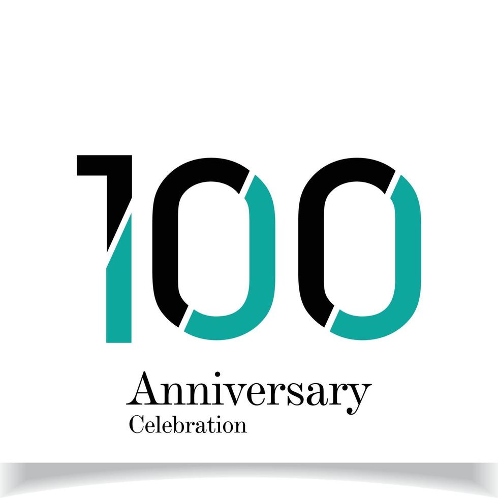 100 ans anniversaire célébration noir bleu couleur vector illustration de conception de modèle