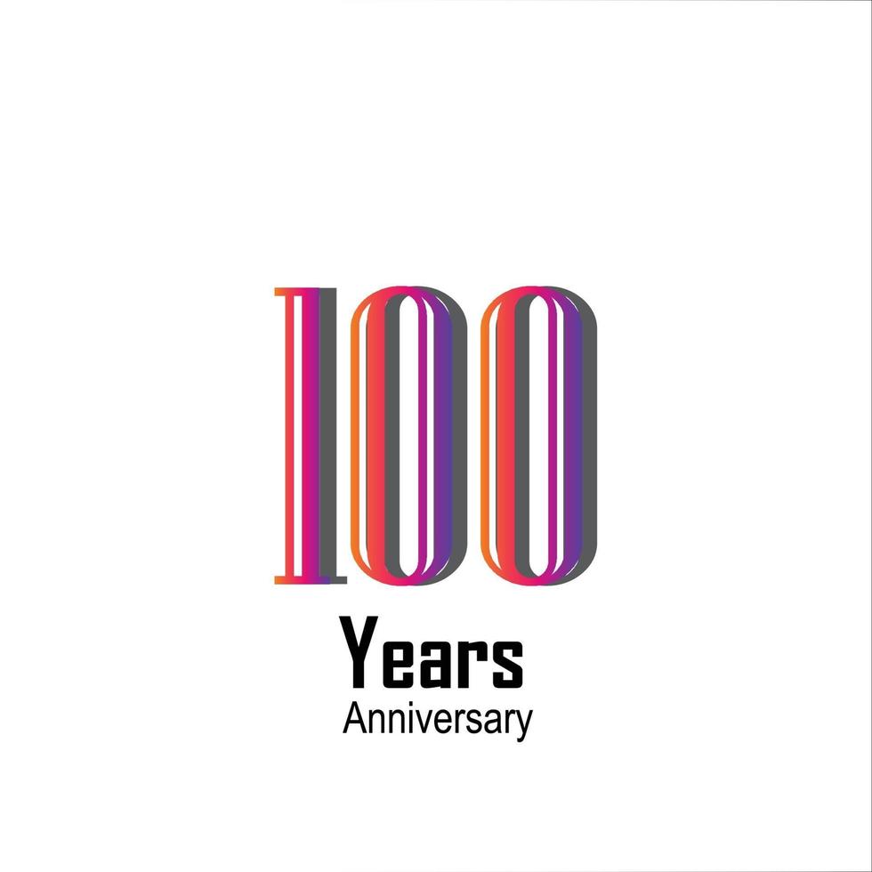 100 ans anniversaire célébration couleur vecteur modèle illustration de conception