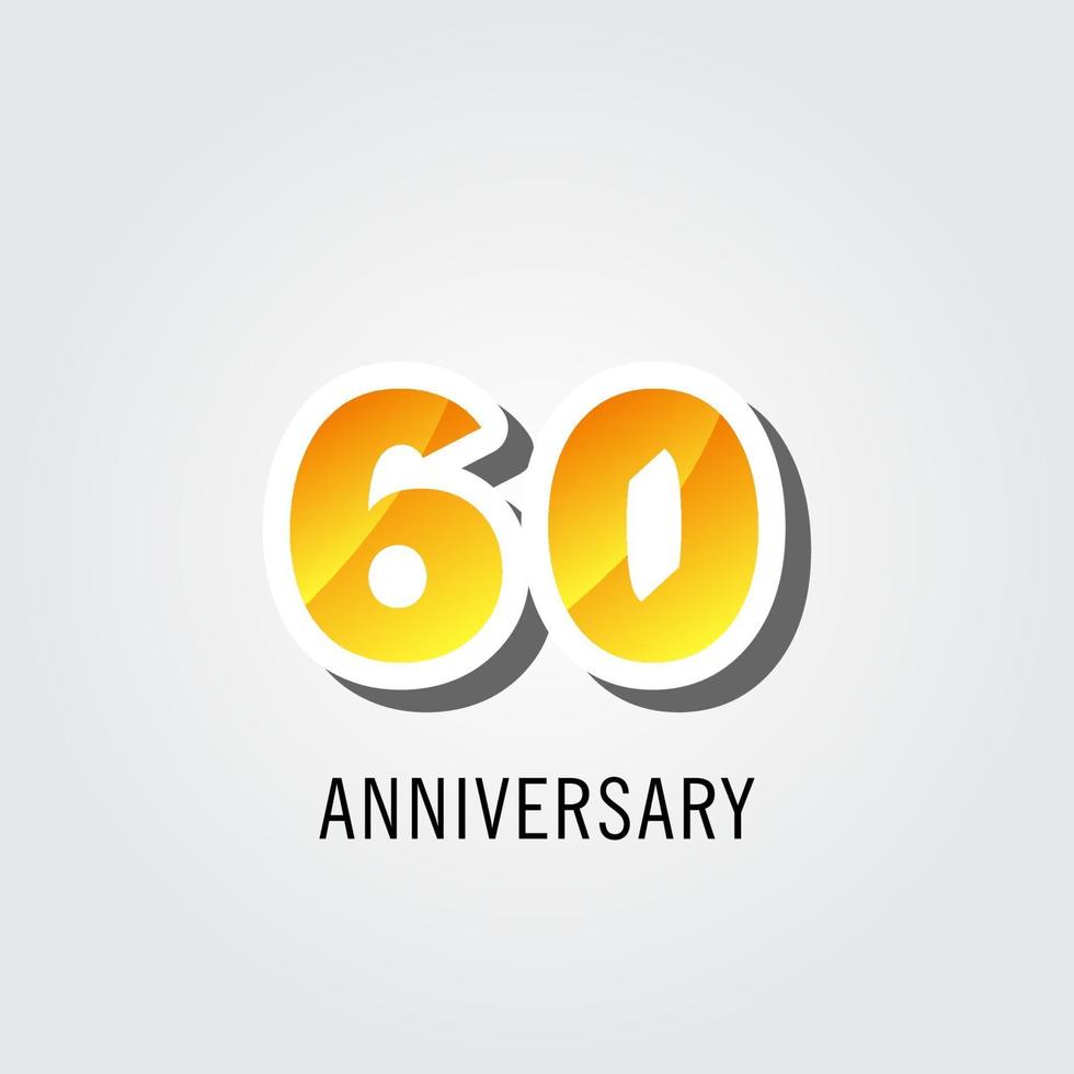 60 ans anniversaire célébration logo vector illustration de conception de modèle