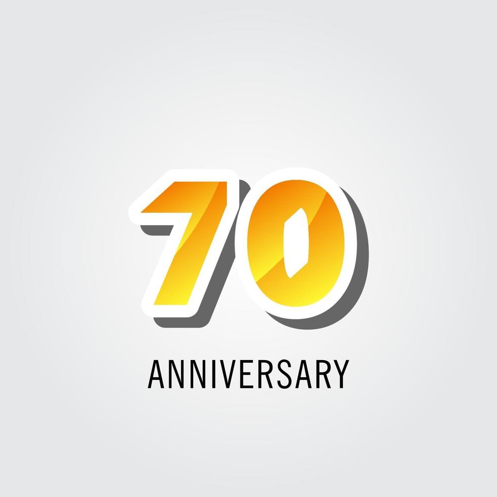 70 ans anniversaire célébration logo vector illustration de conception de modèle