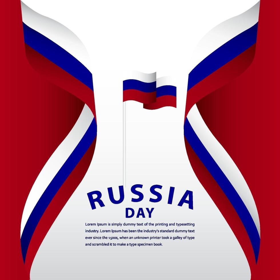 joyeux jour de l'indépendance de la russie célébration vector illustration de conception de modèle