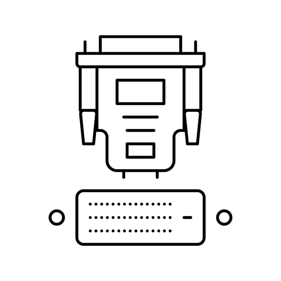 câble dvi et icône de ligne de port illustration vectorielle vecteur