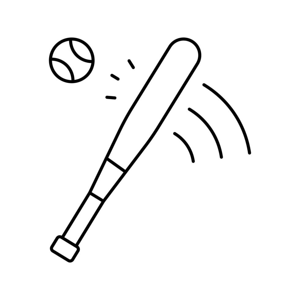 illustration vectorielle d'icône de ligne de jeu de sport d'équipe de baseball vecteur