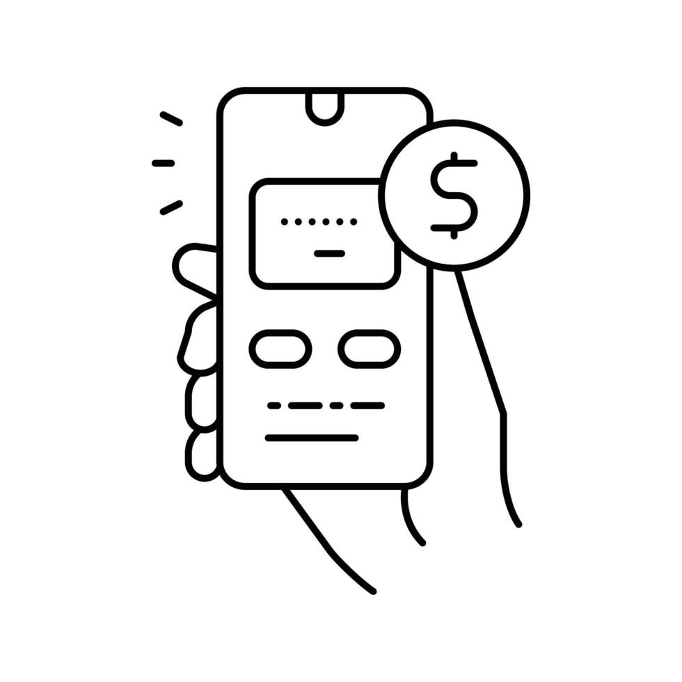 mobile téléphone Paiement ligne icône vecteur illustration