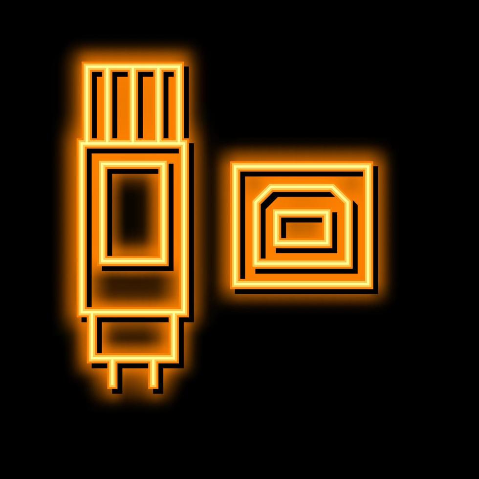 USB type b néon lueur icône illustration vecteur