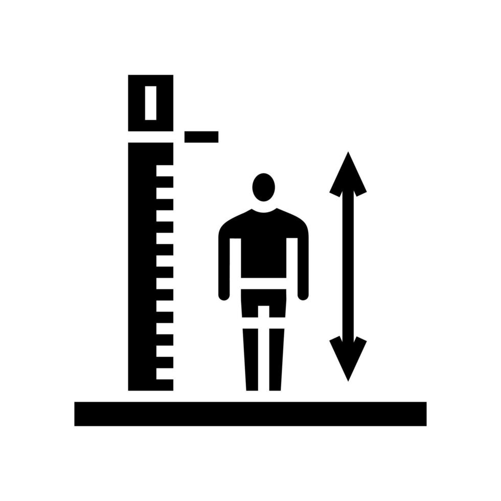 la taille limite enfant glyphe icône vecteur illustration