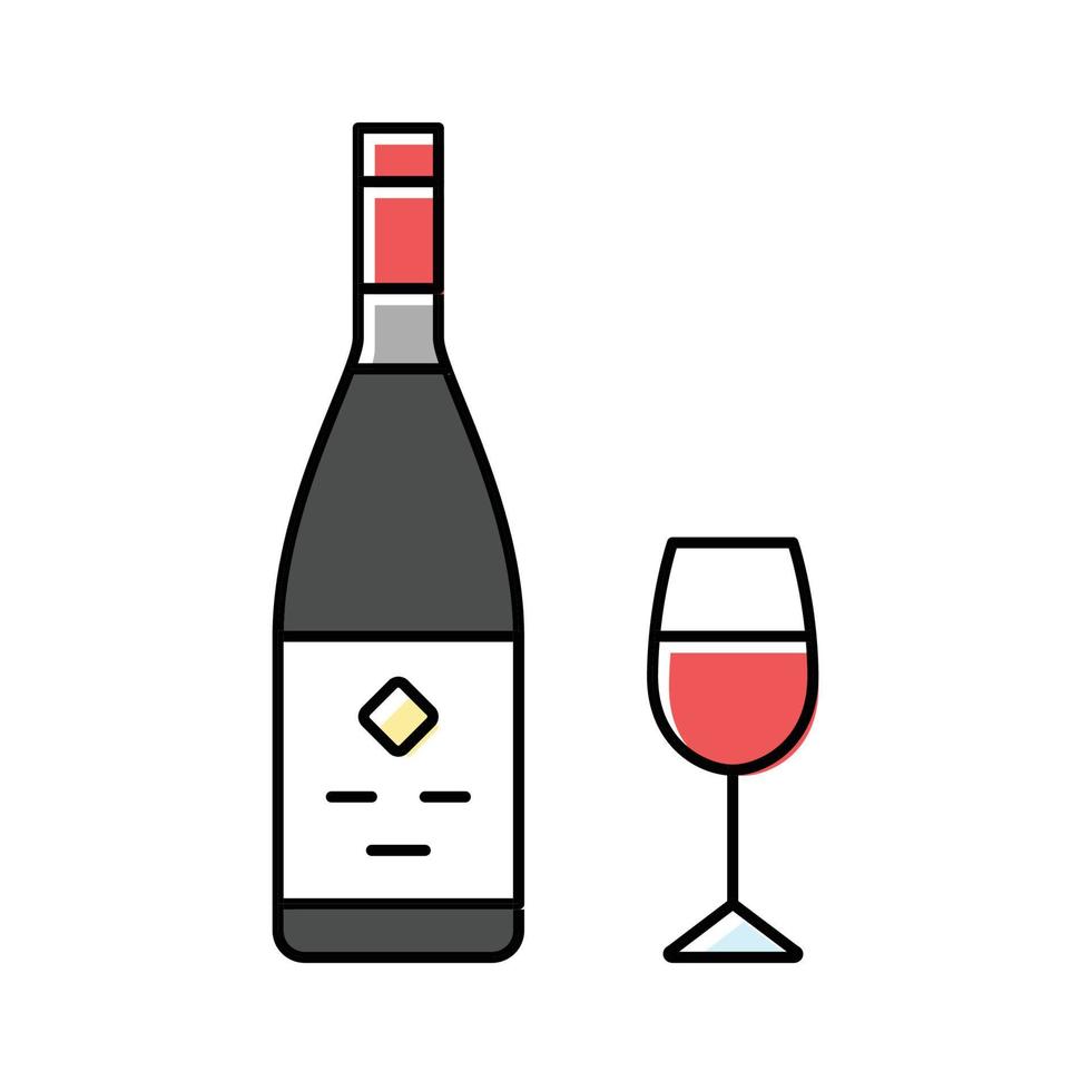 du vin boisson bouteille Couleur icône vecteur illustration