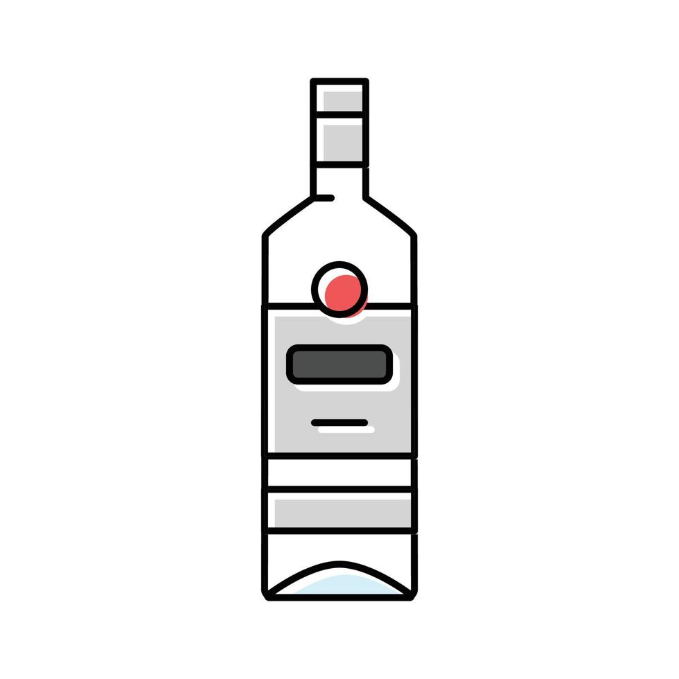 Rhum verre bouteille Couleur icône vecteur illustration
